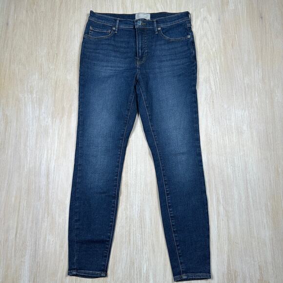 Everlane Mid Rise Skinny Stretch Dark Wash Organic Cotton Blue Denim Jeans 30 - Picture 15 of 15